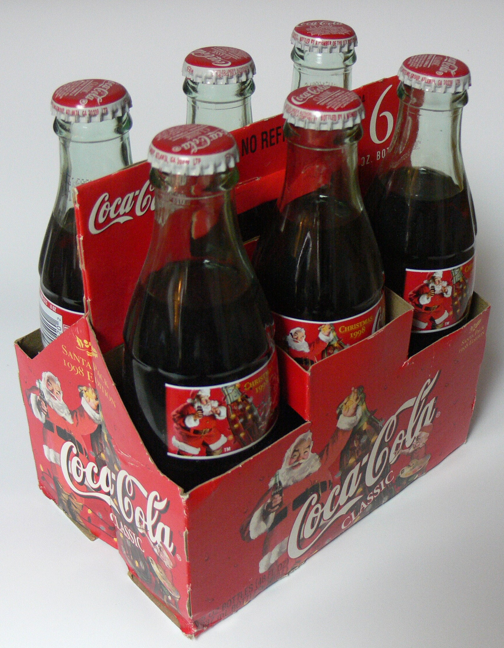 1998 Coca-cola Christmas 6-pack | Sealed 8 Oz Classic Bottles