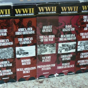 Vintage Complete WW2 Battle for Europe 10 VHS Tapes Madacy 1997 Gently Used