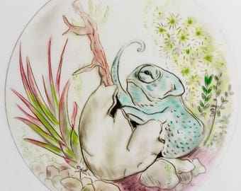 Chameleon Terrarium Print