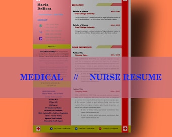 NURSE resume template Medical resume Template Healthcare  Doctor resume template Nursing resume Nursing resume RN CV template Cover Letter