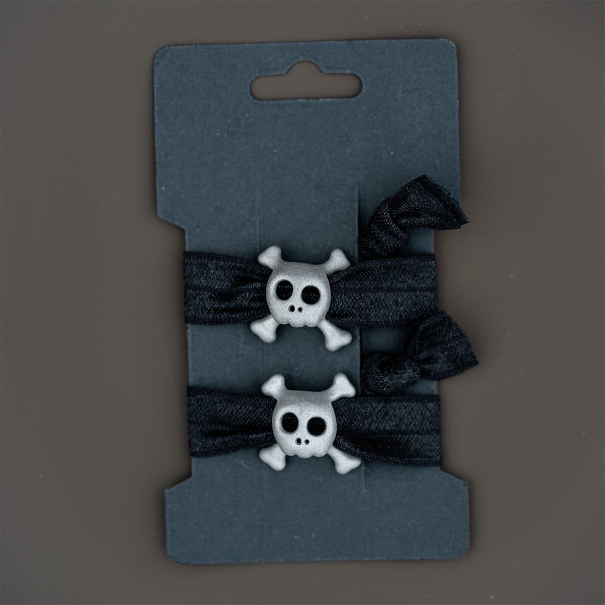 Skull and Cross Bones Hair-ties (pair of Two) | Solid Stainless
