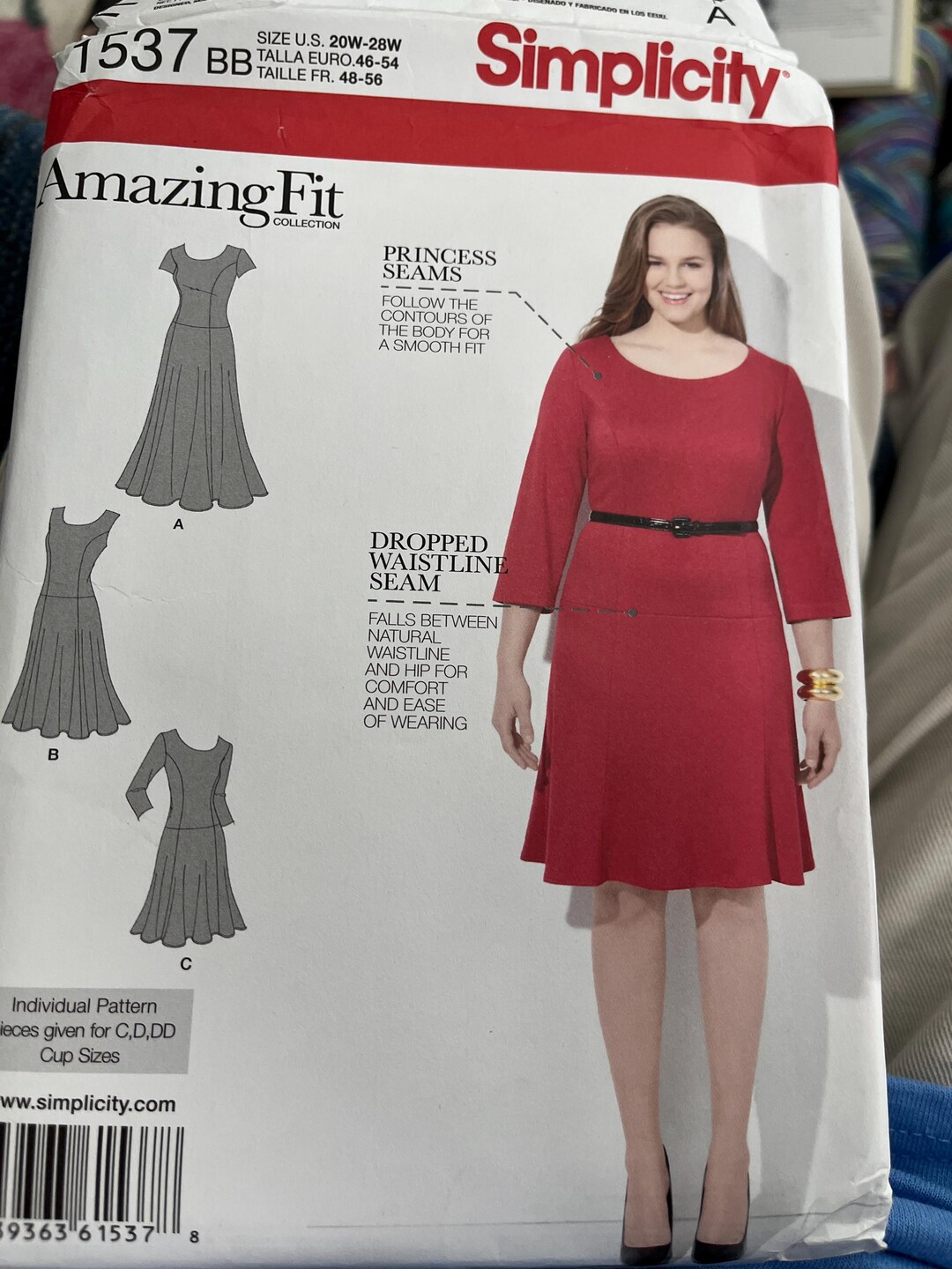 Simplicity Patten 1537 Misses/women's Dress-3 Lengths-slim, Avg, Curvy ...