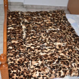Fur Blanket | Rex Rabbit Blanket | Animal print Collor Fur Blanket made of Rex Rabbit  | Fur Throw | Warm Fur Blanket