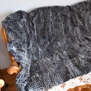 Gray  Rabbit Throw Blanket | Fur Blanket   | Fur Blanket made of  Rabbit  |Gift For her