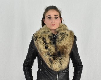 Fur Collar | Gift For Her |  Fox Fur Collar | Beige Fox Fur Collar