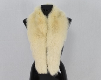Beautiful Cream Collar, fox collar,big fox Fur Collar, Detachable Fox Fur Collar,Fur Scarf