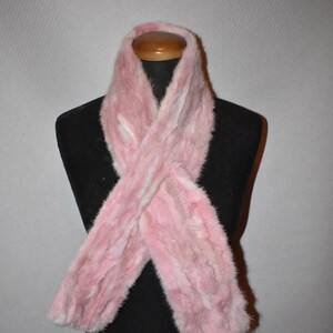 Beautiful  Mink Fur Scarf Pink Color. Mink fur scarf !!!