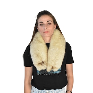Beautiful Fox Fur Collar / Cream color fur collar / Fox Fur Scarf / Fur Shawl
