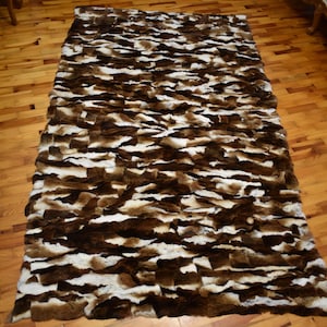 Luxurious Rex Rabbit Throw Blanket | Fur Blanket   | Fur Blanket made of Rex Rabbit  |Gift For her
