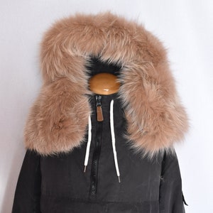 Fur Hood | Fur Hood Snowsuit | Detachable Fur trim | Fox Fur Stripe For Parka | Fur Hood Coat