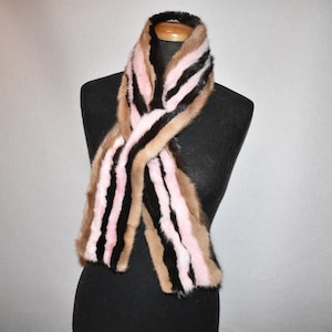 Beautiful Colorful  Real Mink  Fur Scarf. Mink fur scarf mix color!!! Luxury Gift For Her | Mother&#39;s day gift