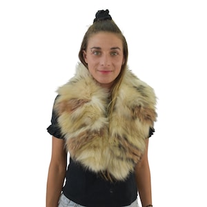 Fox Fur Collar.  Fur Large collar. Detachable Fox Collar.  Fur  Stole. Fur Scarf. Fur Wrap. Handmade Fur Collar