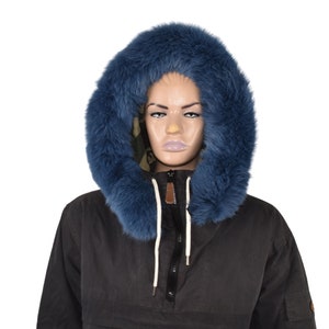 Fur Hood Trim | Fur Stripe For Hood | Detachable Fur trim Hood | Fur Collar | Blue Fox Fur Trim