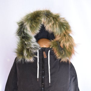 Fox Fur Trim Hood | Fur Stripe for Parka | Detachable fur Trim | Fur Hood Jacket | Christmas Gift