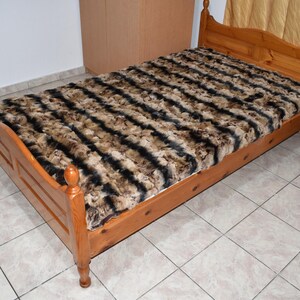 Luxury Fur Blanket | Rex Rabbit Blanket | Fur Blanket made of Rex Rabbit  | Fur Throw | Warm Fur Blanket