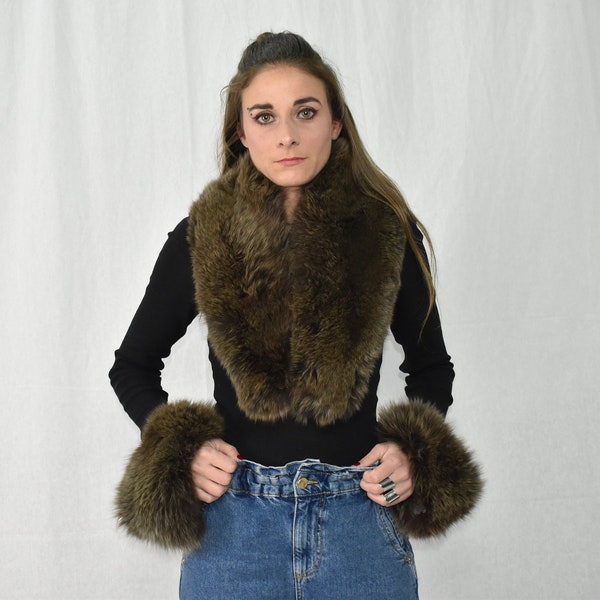 Faux Fur Collar and Cuffs Coat Etsy UK