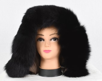 Fur Trim  Hood | Black Fur Stripe | Fur collar | Hood Trim detachable | DIY Hood Fur Trim