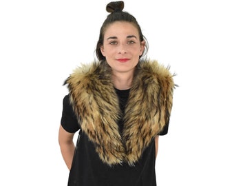 Bontkraag / Kraag van wasbeerbont / Jaskraag / Natuurlijke bontkraag / Cadeau voor haar / Bont van topkwaliteit