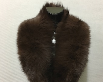 Luxury Brown Fox Fur Collar