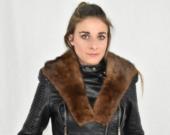 Echte nertsbontkraag | Bontkraag heren | Jas bontkraag | Unisex nertsbontkraag | Cadeau voor hem