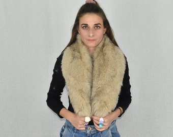 Beige vossenbontkraag | Bontkraag | Kerstcadeau | Natuurlijke bontkraag voor jas