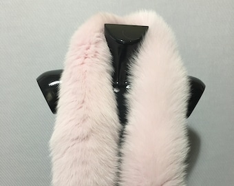 Beautiful Real Natural Tone of Pink Fox Small Fur Scarf Collar