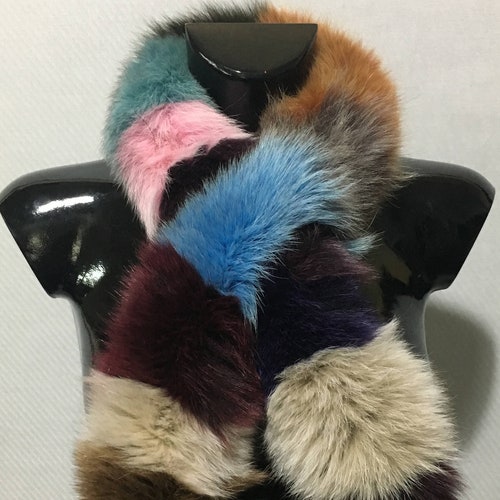 Fur scarf, Fox For Scarf , Mix collor scarf , Fur for popular Hood, winter scarf,