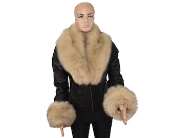 Fox Fur collar  , fox collar and Cuffs set , Coat Collar , Detachable Fur Collar , Fox Fur Cuffs
