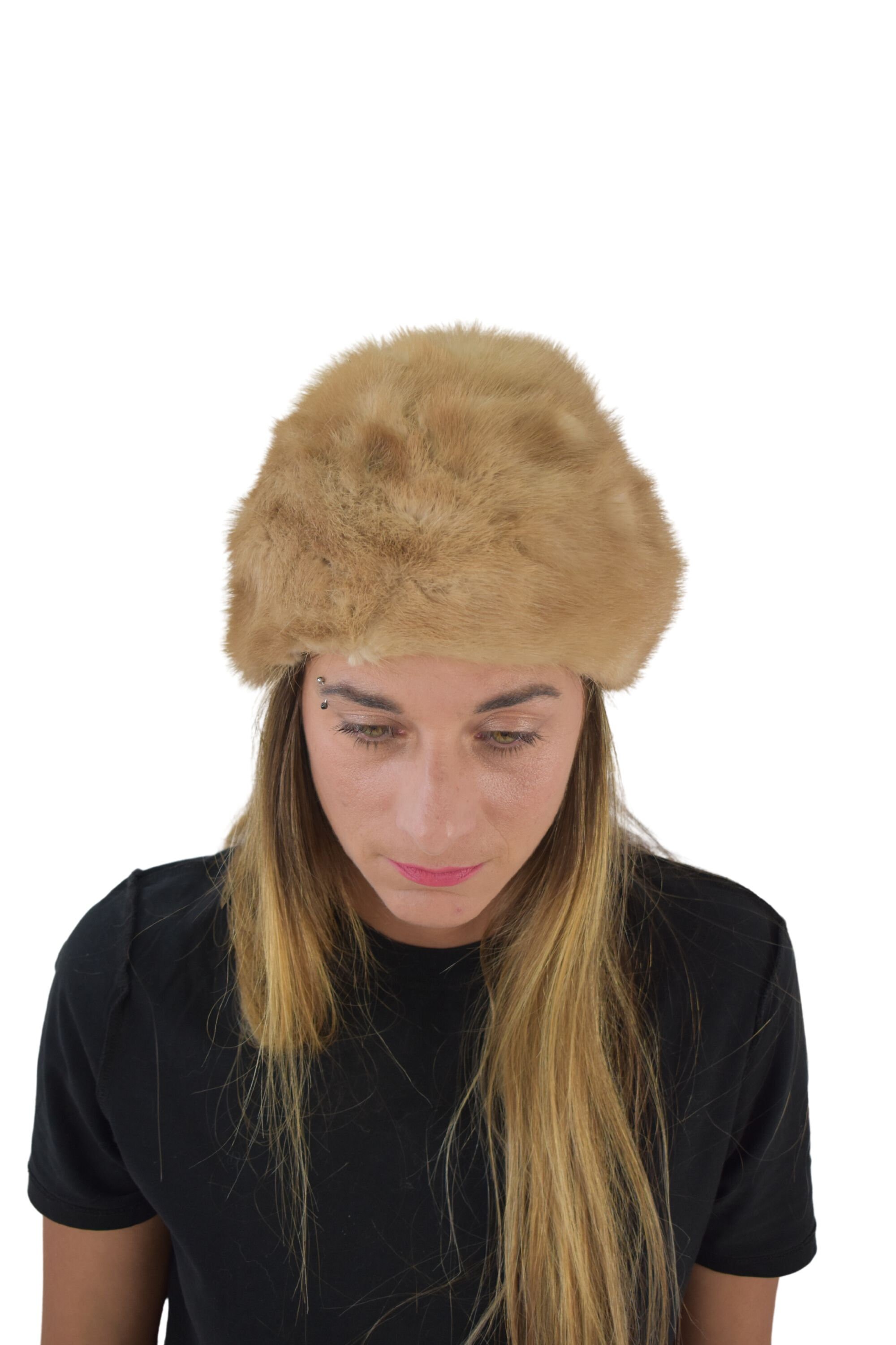 Fur Hat | Mink Fur Hat | Cream Mink Hat | Winter Hat for  display picture 3