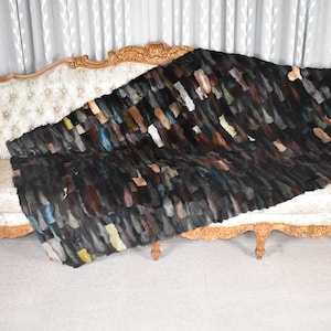 Tiro de manta de piel de zorro esquilado / colcha de piel de zorro / alfombra de piel de lujo