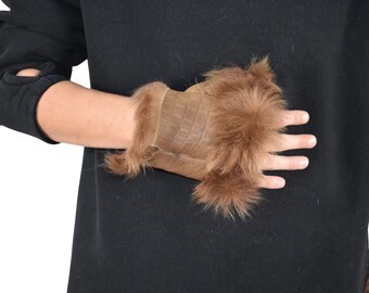 Fur Gloves | Shearling fur gloves  | christmas gift | leather gloves , sheepskin gloves Gift For Her