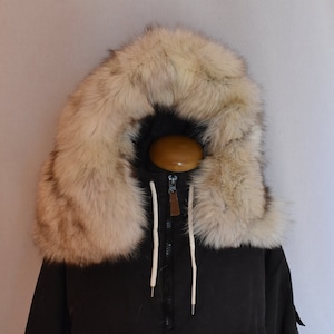 Fox Fur Hood | Fur Hood Snowsuit | Detachable Fur trim | Fox Fur Stripe For Parka | Fur Hood Coat