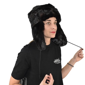 Pelz Trappermütze | Bomber Wintermütze | Ohrenklappen Hut |  Nerz Pelzmütze | Wintermütze für Frauen | Geschenk für sie