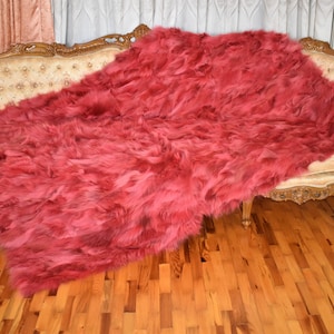 Luxuriöse Coyote Pelzdecke | Roter Koyote Pelzkragen | Warme Felldecke | Luxus Sofa Bezug | Pelz decke für ihr Schlafzimmer
