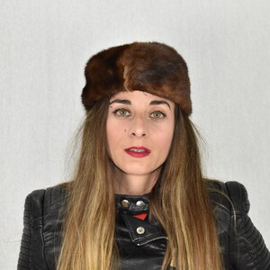 Mink Fur Hat | Brown Fur Cap | Fur Hat gift For Her | Luxury Fur Hat