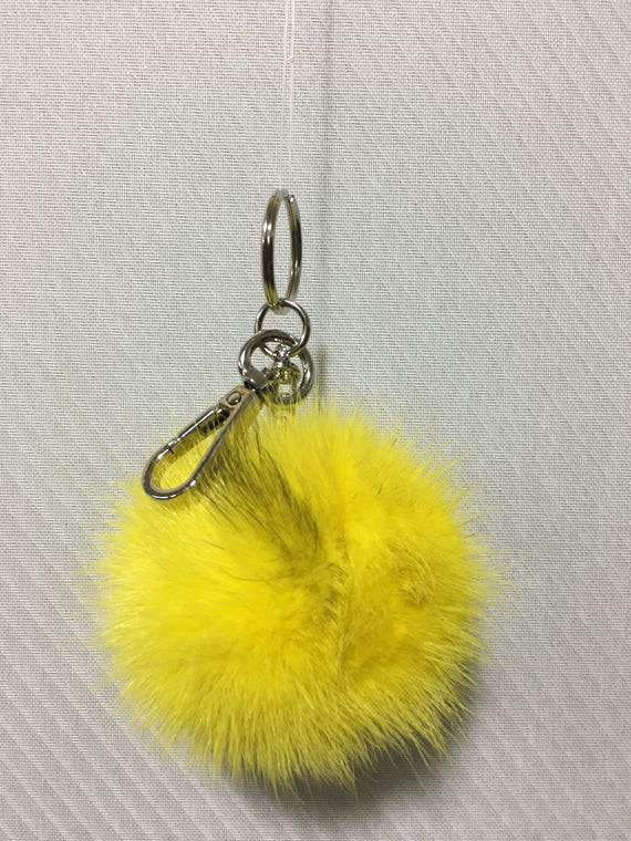 Mink pom pom best sale keychain