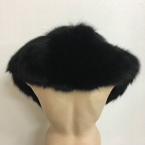 Black Fox Fur Collar /Detachable Fox Fur Collar, Fur Scarf for winter coat/ Extra Gift Black Fur cuffs Christmas Gift image 5