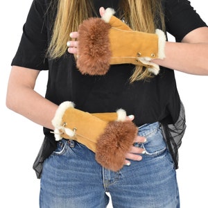 Shearling Fur Gloves , Fingerless Gloves, Winter Gloves , Women Gloves , Fur gloves, Fur Accessories , Luxury Gift