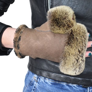 Sheepskin Gloves , Fingerless Gloves, Shearling Fur  Gloves , Women Gloves , Fur gloves, Fur Accessories , Luxury Gift