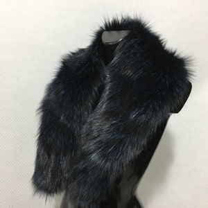 Gorgeous Real Natural Blue Black Color Fox Fur Collar image 8
