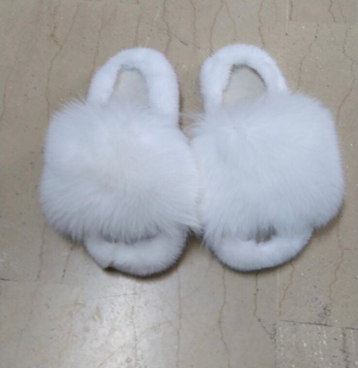White fluffy hotsell sliders
