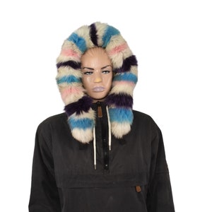 Fur Trim Hood | Natural Fox Fur Stripe For Hood | Detachable Fur trim Hood | Fur Collar