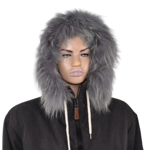 Fur Hood Trim  | Natural Fox Fur Stripe For Hood | Detachable Fur trim Hood | Fur Collar