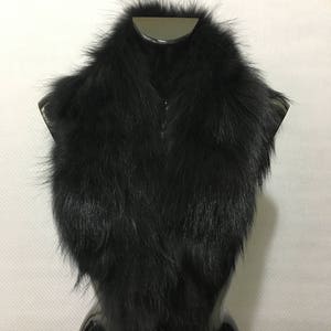 Natural raccon fur collar, black fur collar , black fur scarf ,luxury fur gift for women
