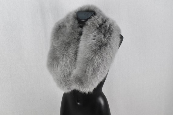 Gray Fox Fur Collar Fox Collar Fox Fur Collar Detachable | Etsy