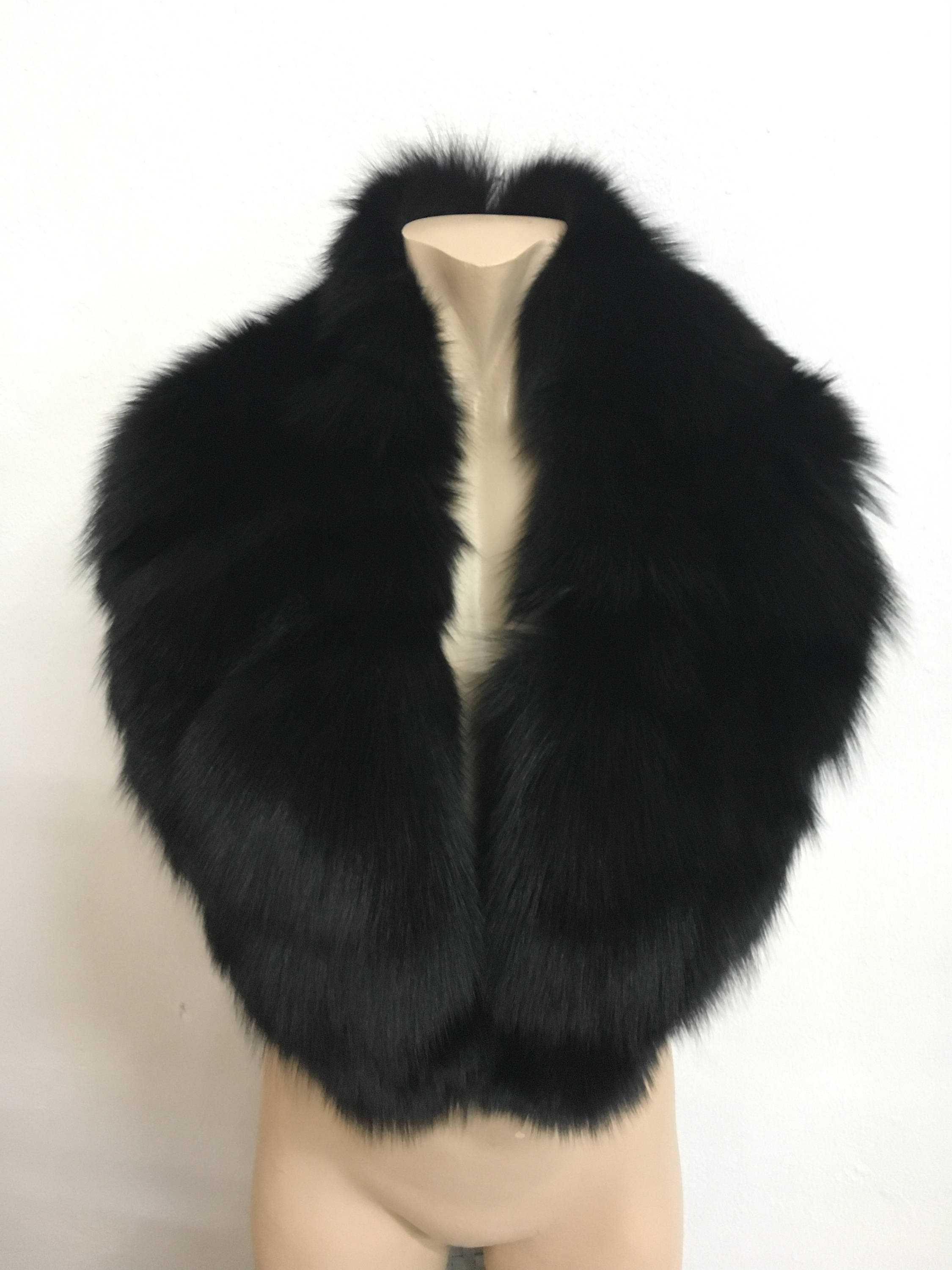 Black Fox Fur Collar /Detachable Fox Fur Collar Fur Scarf for | Etsy