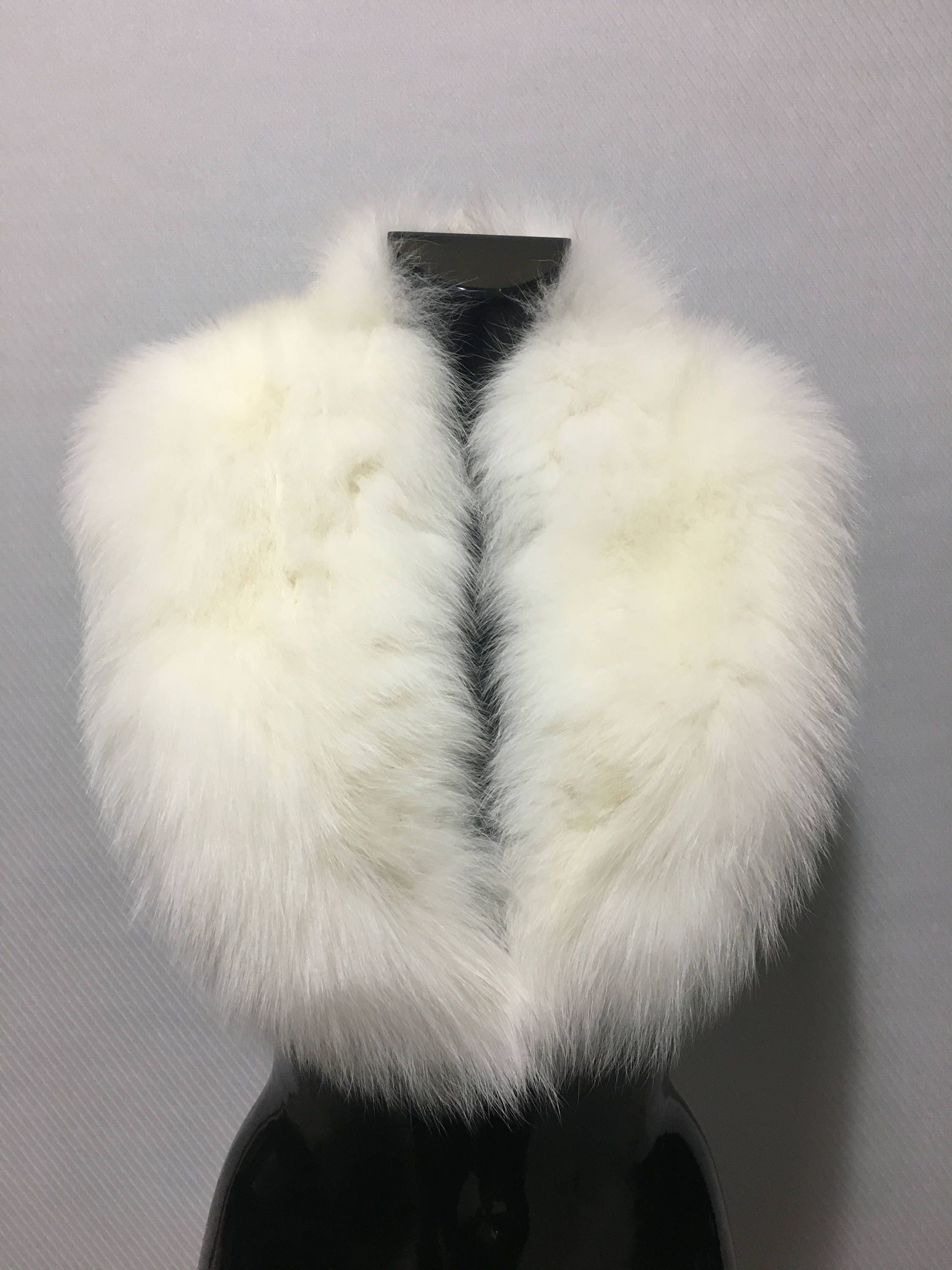 White Fox Fur Collar real Fox Fur Coat Collar Fur - Etsy