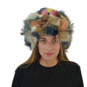 Colorfull Fur Hat | Fox Fur Hat  | Russian Fur Hat | Fox Fur Cap | Winter Hat For Women | Gift For Her