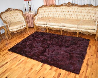 Luxury Goat Fur Blanket: Handmade Wool Backing, 51x74 Inches