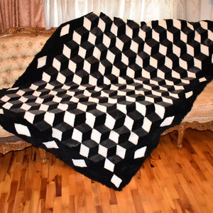 Shearling Fur Blanket | Sofa Throw Cover | Handmade  Fur Throw | Sheepskin Fur Bedspread